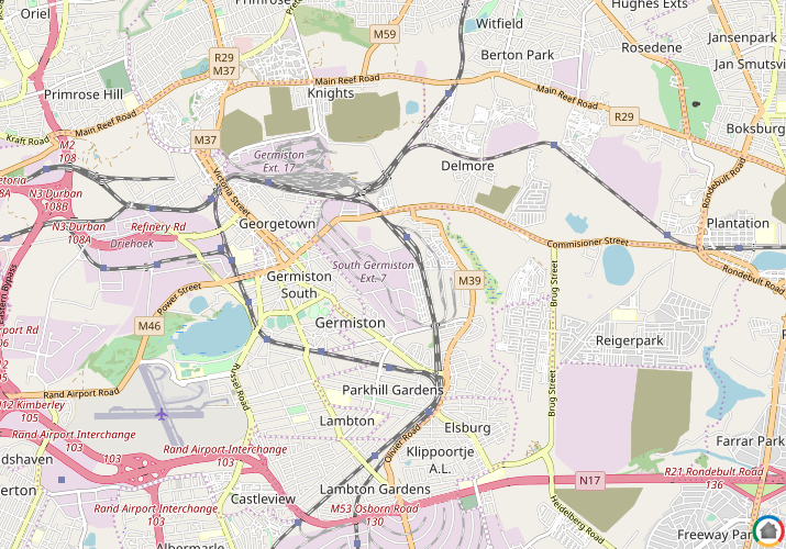 Map location of Germiston South